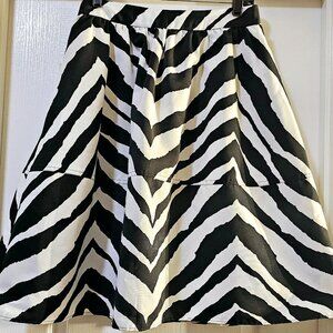 Vintage Zebra Midi A Line Skirt